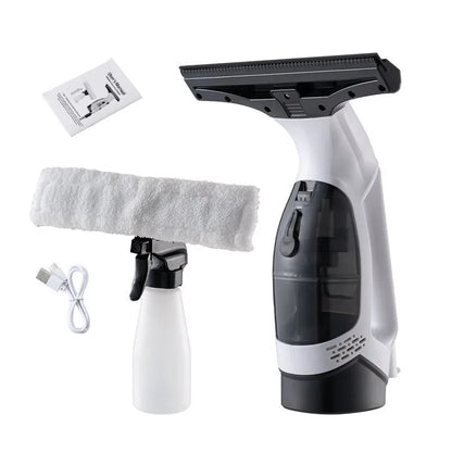 Rechargeable Cordless Window Vacuum Cleaner with Squeegee 150Ml Water Tank for Glass Mirror Tile Cleaning Home Use Portable