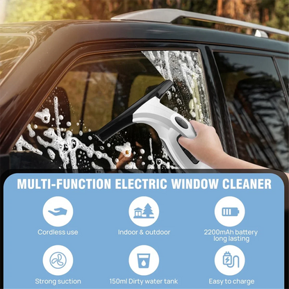 Rechargeable Cordless Window Vacuum Cleaner with Squeegee 150Ml Water Tank for Glass Mirror Tile Cleaning Home Use Portable