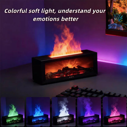 Fireplace Imitation Flame Humidifier Home Bedroom Colorful Atmosphere Lamp High-Value Essential Oil Aromatherapy Machine